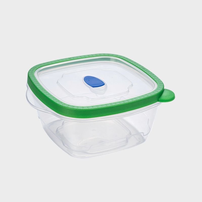 PFB028 1180ml Medium-Dep Square PP Food Conservationem continens cum Vented Green overmolded Lid