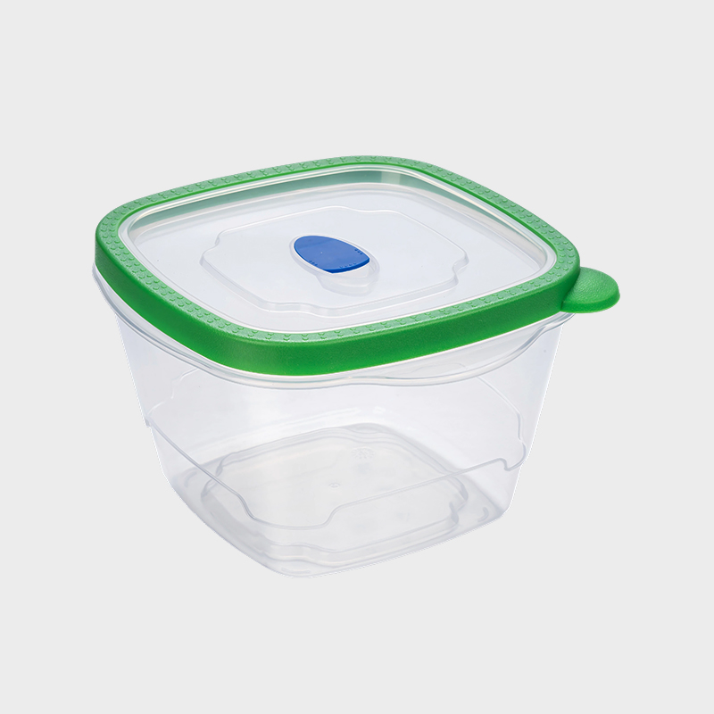 PFB029 1650ml Deep Quadratus PP Food Conservatio Continens cum Vented Green overmolded Lid
