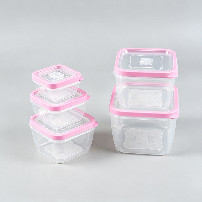 PFT004 330ml-2880ml 5-Piece Square PP+TPE Cibus et agriculturae Repono continens Nestable Set